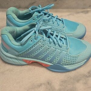 K-Swiss Athletic Sneakers - Teal Blue with Pink Accent Size 9